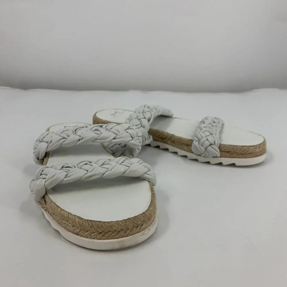 Marc Fisher Women's Jaime Braided Flat Espadrille Slip On Sandal Size 7M NWOB